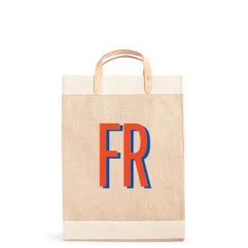 Market Bag in Natural with Large Monogram