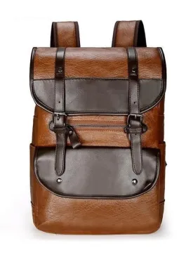 Men Backpack Leather Bagpack Large laptop Backpacks Male Mochilas Retro Schoolbag