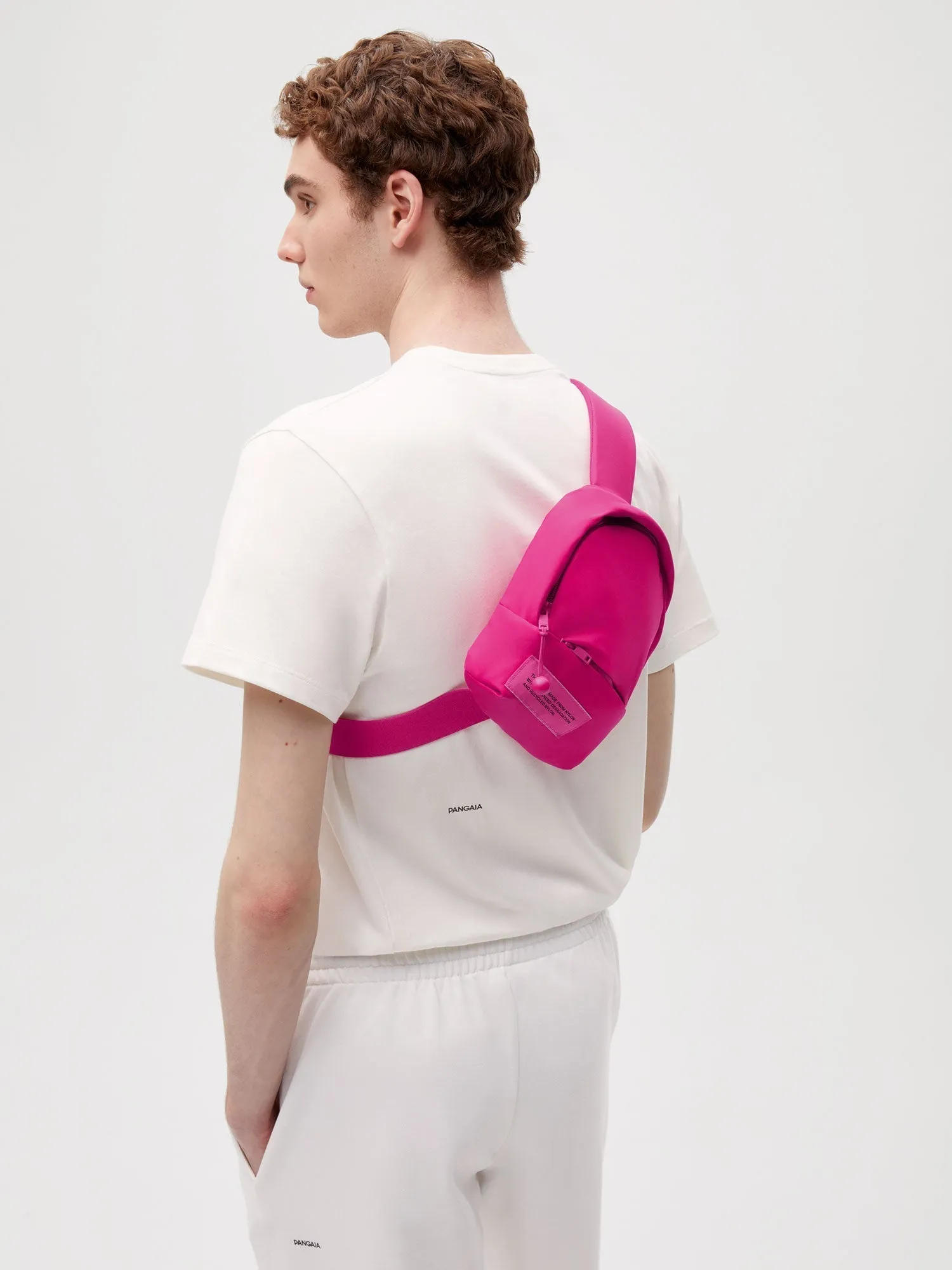 Nylon Cross-Body Bag—foxglove pink
