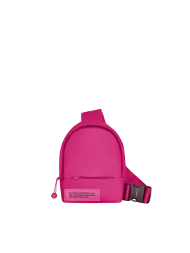 Nylon Cross-Body Bag—foxglove pink