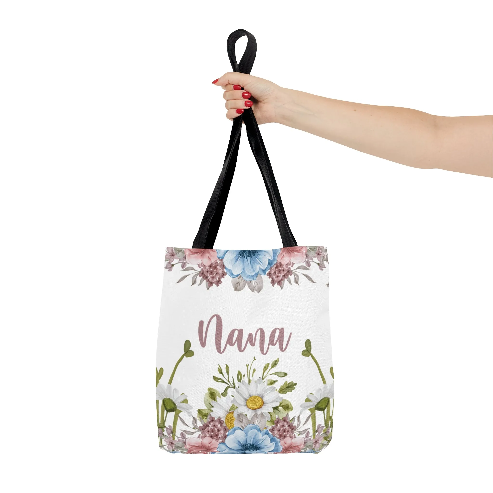 Personalised/Non-Personalised Tote Bag, Floral, Nana, Tote bag