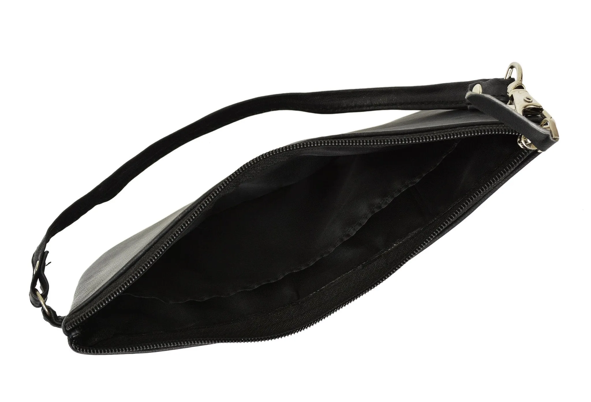 RFID Safe Soft-Sided Premium Leather Zippered Wristlet Wallet. RFID P1716