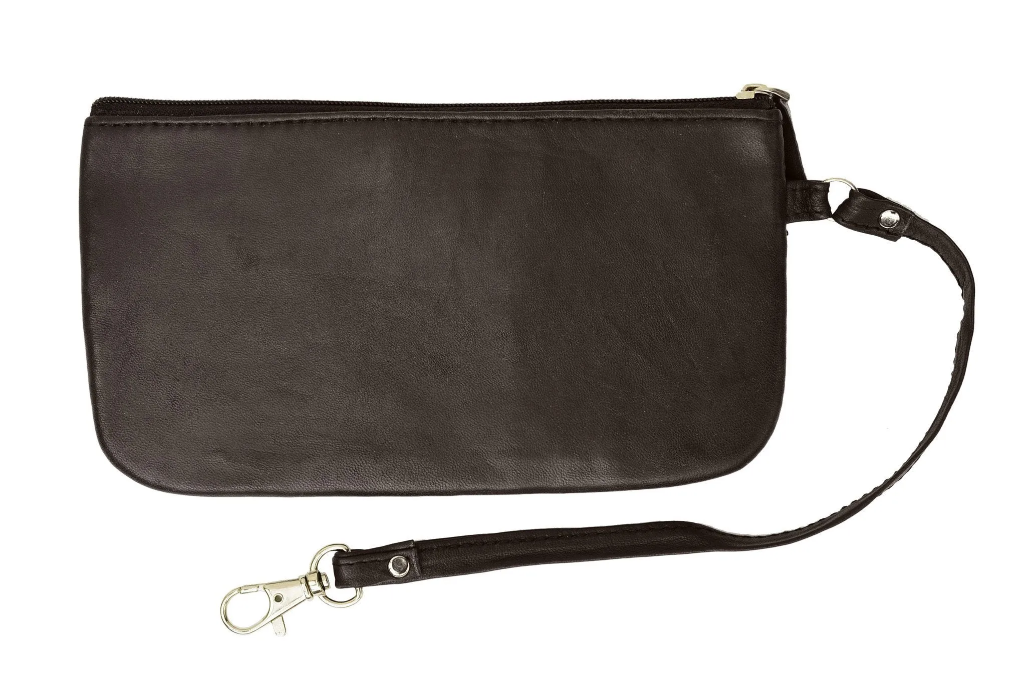 RFID Safe Soft-Sided Premium Leather Zippered Wristlet Wallet. RFID P1716