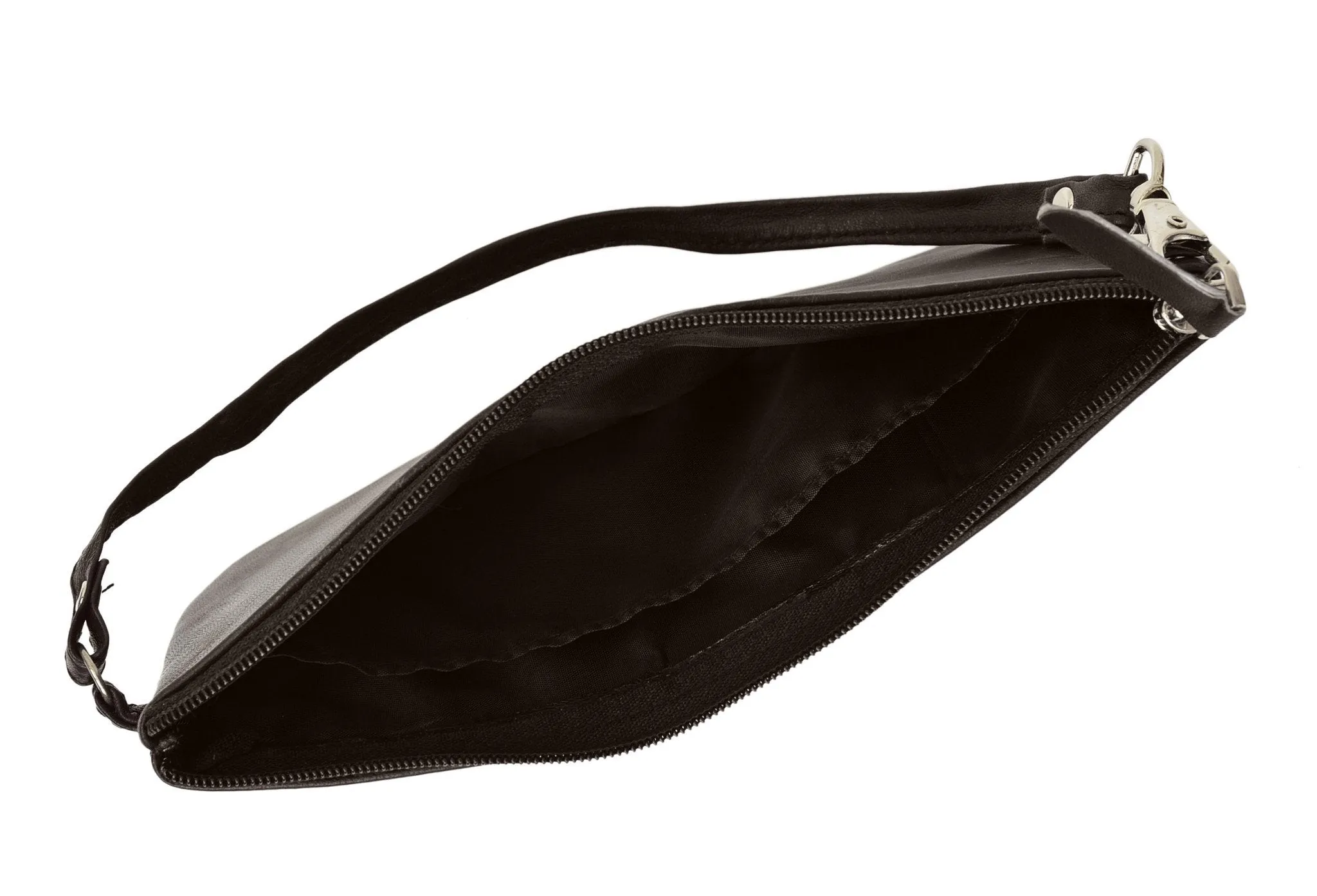 RFID Safe Soft-Sided Premium Leather Zippered Wristlet Wallet. RFID P1716