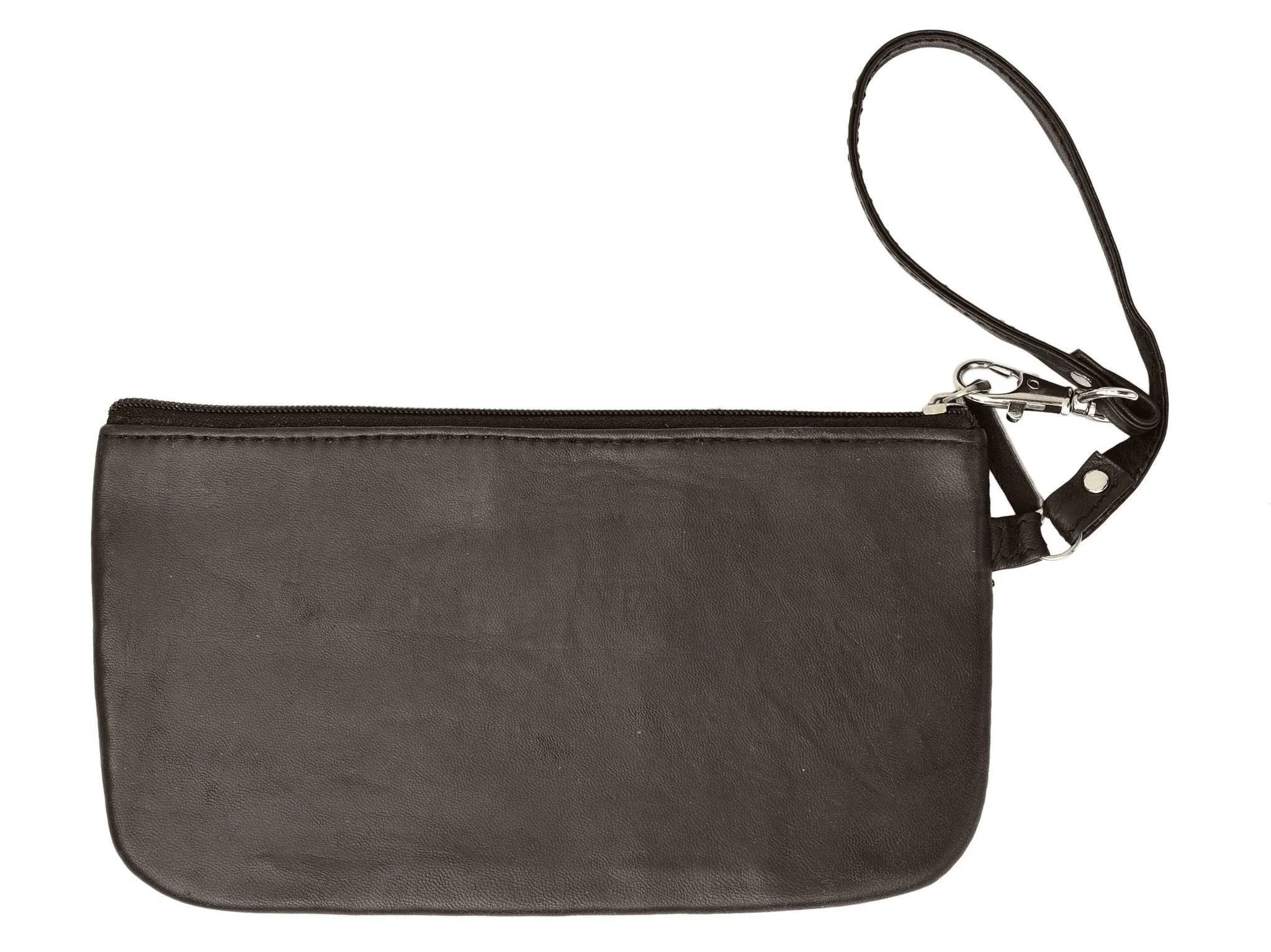 RFID Safe Soft-Sided Premium Leather Zippered Wristlet Wallet. RFID P1716