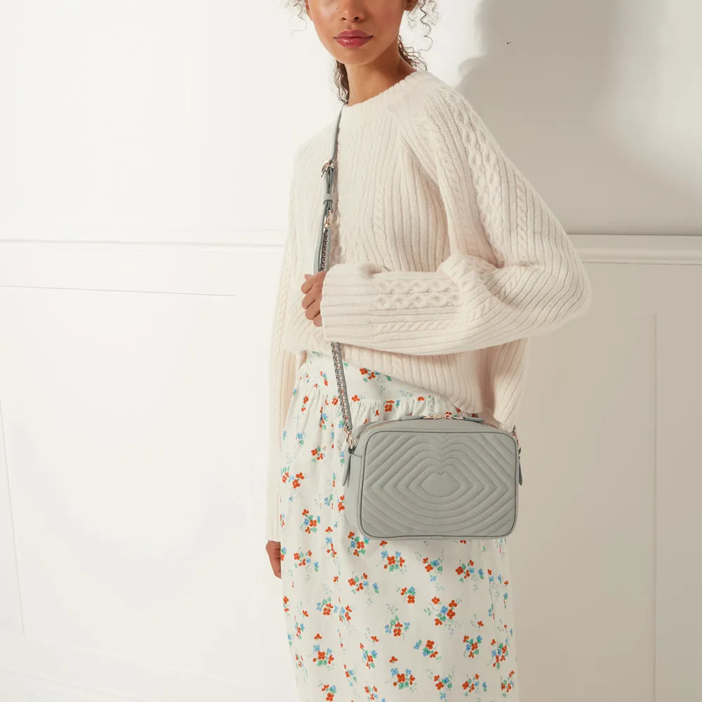 SHAGREEN LIP RIPPLE QUILTED LEATHER BELLA CROSSBODY BAG