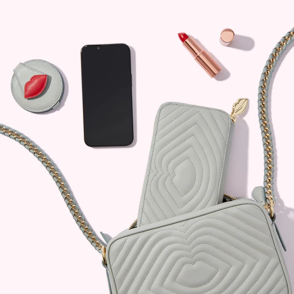 SHAGREEN LIP RIPPLE QUILTED LEATHER BELLA CROSSBODY BAG