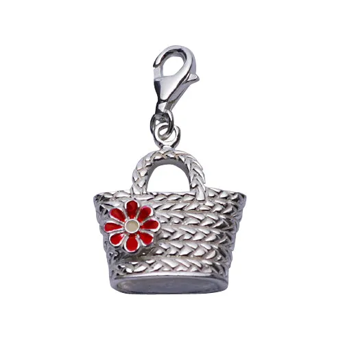 Silver Woven Handbag Earrings