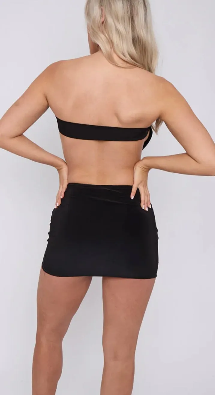 Tianna Bandeau Crop Top & Skirt Coord