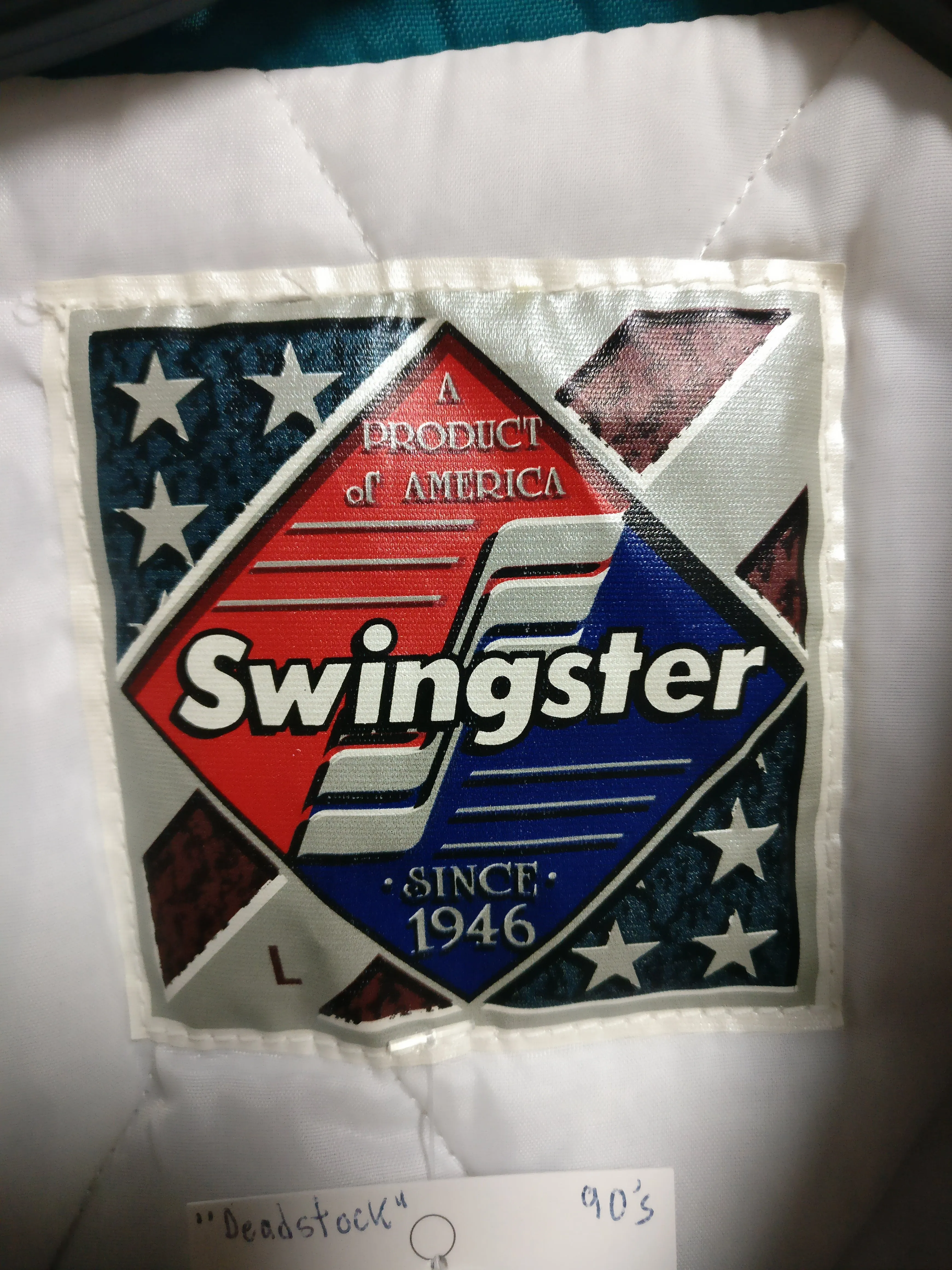 Vtg 90s ANAHEIM MIGHTY DUCKS NHL Swingster Nylon Jacket YL (Deadstock)